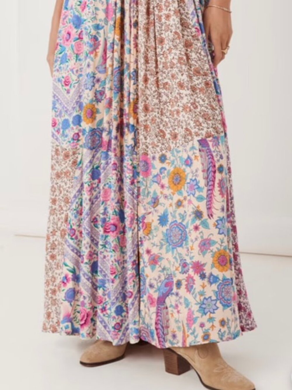 Spell & The Gypsy Renew Patchwork Strappy Maxi Dress | Medium | NWOT | Rare - Picture 3 of 12